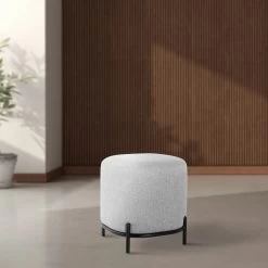 Pender Pin Leg Upholstered Stool - Grey -Chic Furniture Shop 25211 z lg