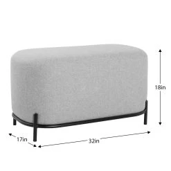 Pender Pin Leg Upholstered Short Bench - Grey -Chic Furniture Shop 25212 z 2 lg