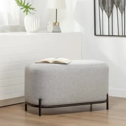 Pender Pin Leg Upholstered Short Bench - Grey -Chic Furniture Shop 25212 z 3 lg