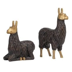 Gold Tipped Resin 8.25h" Sitting Llama -Chic Furniture Shop 25464 z 3 lg