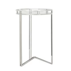 Lux 24h" Stainless Steel Mirror Top Side Table
