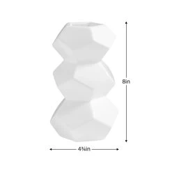 Orion 8h" Stacked Ceramic Vase - White 11 Orion 8h" Stacked Ceramic Vase - White -Chic Furniture Shop 25616 z 3 lg