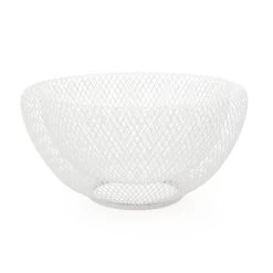 Mesh Double Wall 9.5" Diameter White Bowl