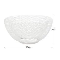 Mesh Double Wall 9.5" Diameter White Bowl -Chic Furniture Shop 25641 z 4 lg