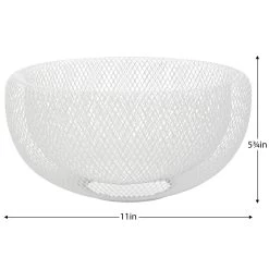 Mesh Double Wall 11" Diameter White Bowl -Chic Furniture Shop 25642 z 3 lg