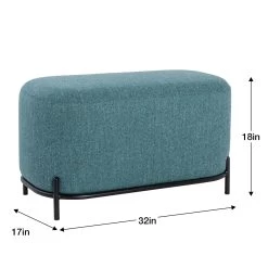 Pender Pin Leg Upholstered Short Bench - Blue -Chic Furniture Shop 25773 z 2 lg