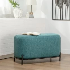 Pender Pin Leg Upholstered Short Bench - Blue -Chic Furniture Shop 25773 z 3 lg