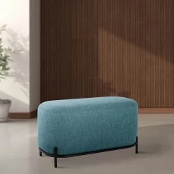 Pender Pin Leg Upholstered Short Bench - Blue -Chic Furniture Shop 25773 z lg