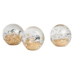 Glitter Glass Ball 3" Paperweight Decor - Swirl -Chic Furniture Shop 25786 z 2 lg