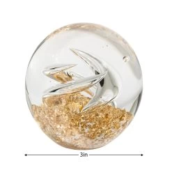 Glitter Glass Ball 3" Paperweight Decor - Swirl -Chic Furniture Shop 25786 z 3 lg