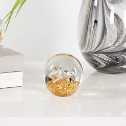 Glitter Glass Ball 3" Paperweight Decor - Swirl -Chic Furniture Shop 25786 z 4 lg