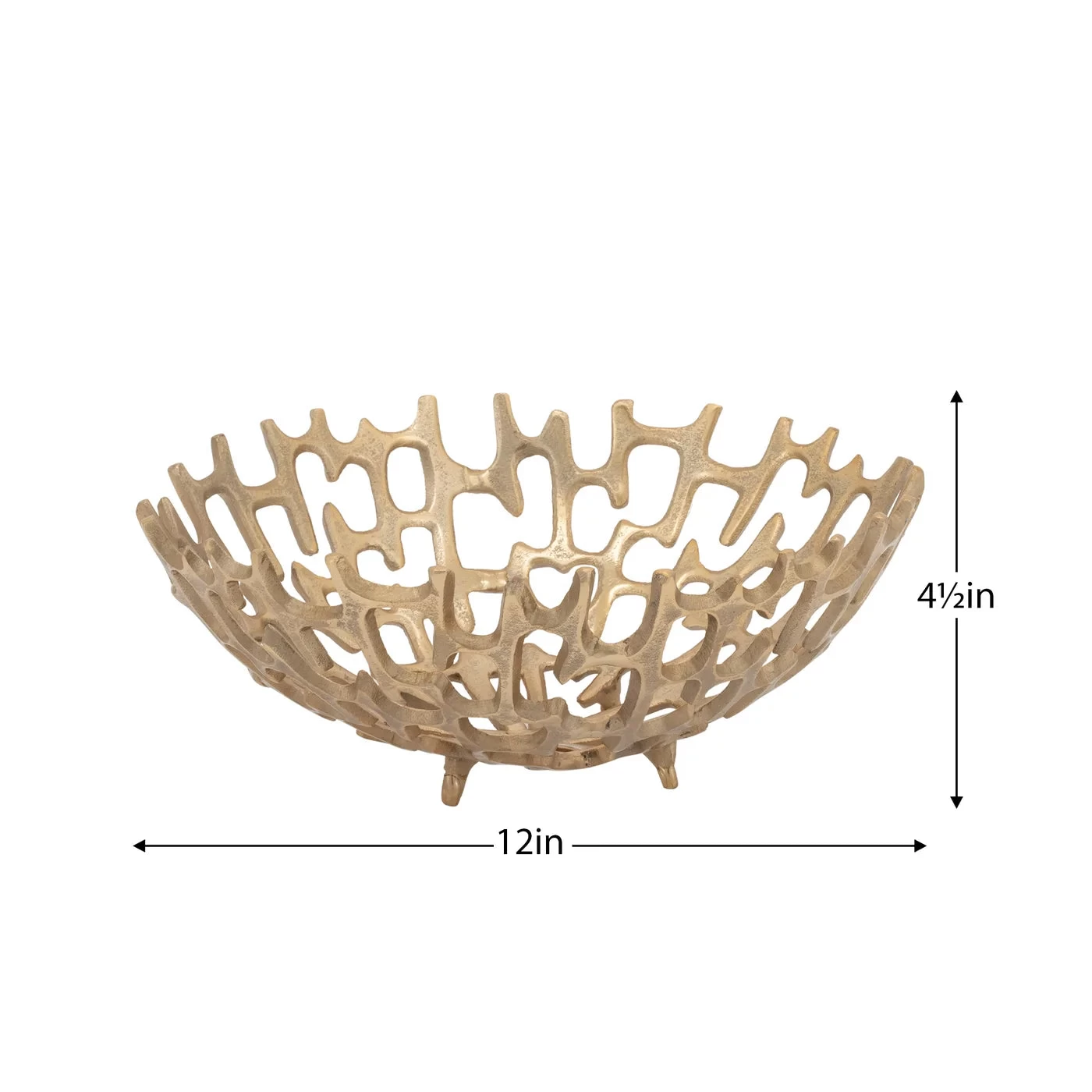 Cipher 12" Diameter Aluminum Decorative Bowl - Gold 7 Cipher 12" Diameter Aluminum Decorative Bowl - Gold - Image 5