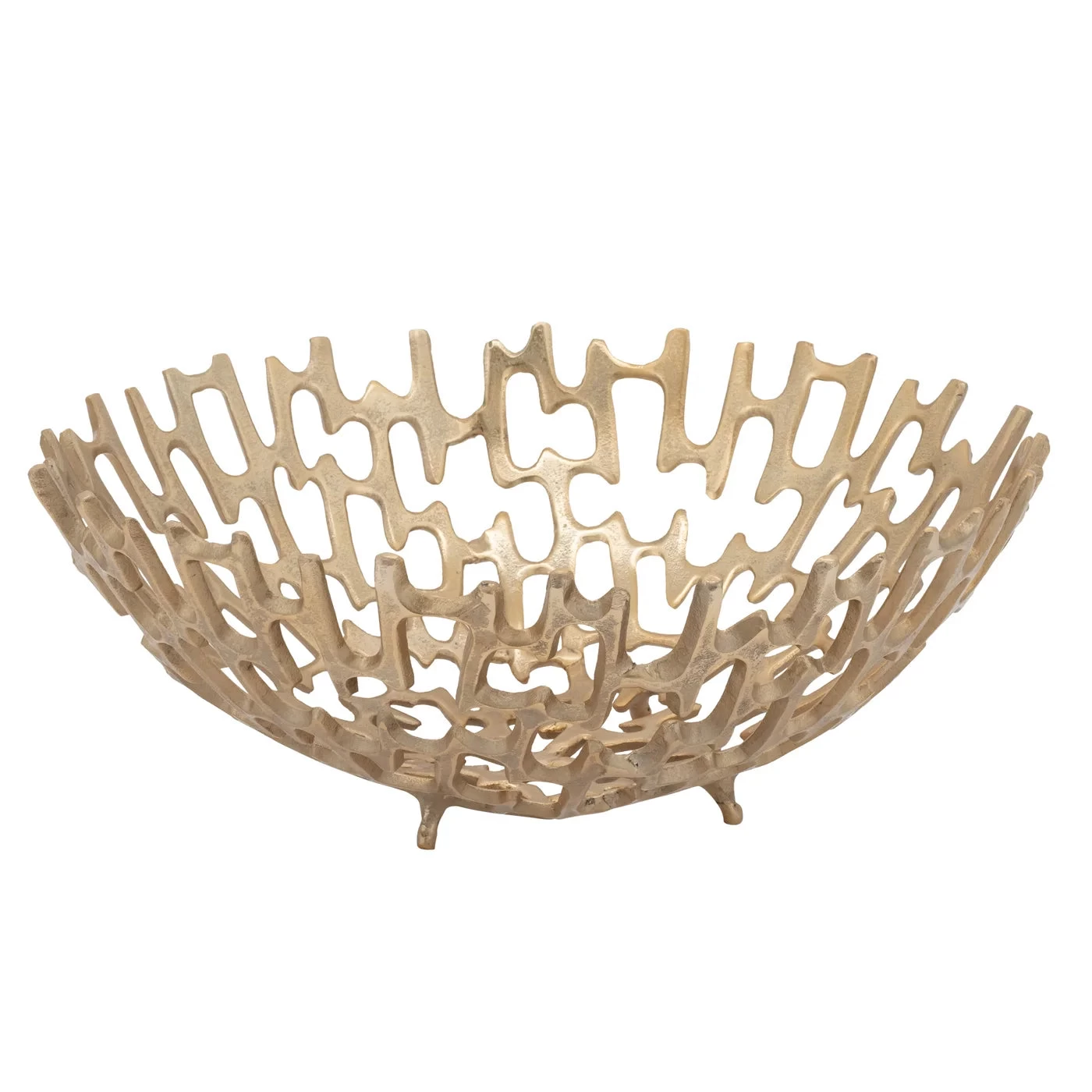 Cipher 15.5" Diameter Aluminum Decorative Bowl - Gold 3 Cipher 15.5" Diameter Aluminum Decorative Bowl - Gold