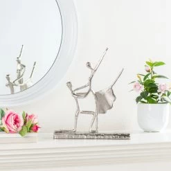 Dancing Lift 13.25h" Aluminum Couple Decor Sculpture