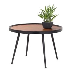 Georgia Walnut Veneer Black Trim Pin Leg 24d X 16h" Accent Table -Chic Furniture Shop 26216 z 2 lg