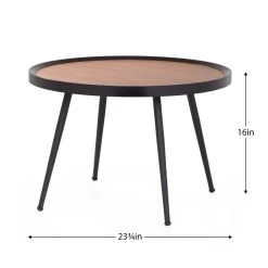 Georgia Walnut Veneer Black Trim Pin Leg 24d X 16h" Accent Table -Chic Furniture Shop 26216 z 4 lg