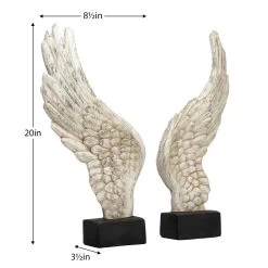 Guardian Antique White Wings 2 Piece 20h" Decor Sculpture Set -Chic Furniture Shop 26231 z 3 lg