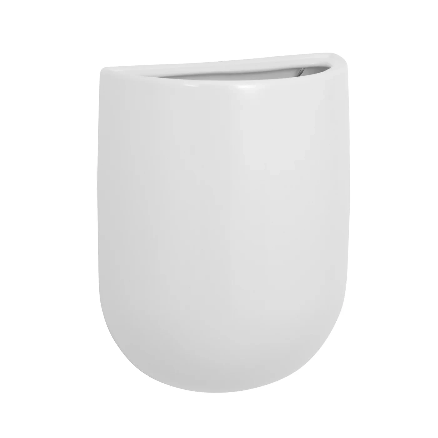 Centra Ceramic 6 X 3 X 7.5h" Wall Vase Planter - Tall White 7 Centra Ceramic 6 X 3 X 7.5h" Wall Vase Planter - Tall White - Image 5