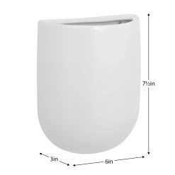 Centra Ceramic 6 X 3 X 7.5h" Wall Vase Planter - Tall White 10 Centra Ceramic 6 X 3 X 7.5h" Wall Vase Planter - Tall White -Chic Furniture Shop 26401 z 3 lg