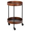Brito Round 2 Tier Walnut / Black Rolling Trolley -Chic Furniture Shop 26471 z 1 lg