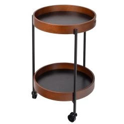 Brito Round 2 Tier Walnut / Black Rolling Trolley 13 Brito Round 2 Tier Walnut / Black Rolling Trolley -Chic Furniture Shop 26471 z 3 lg