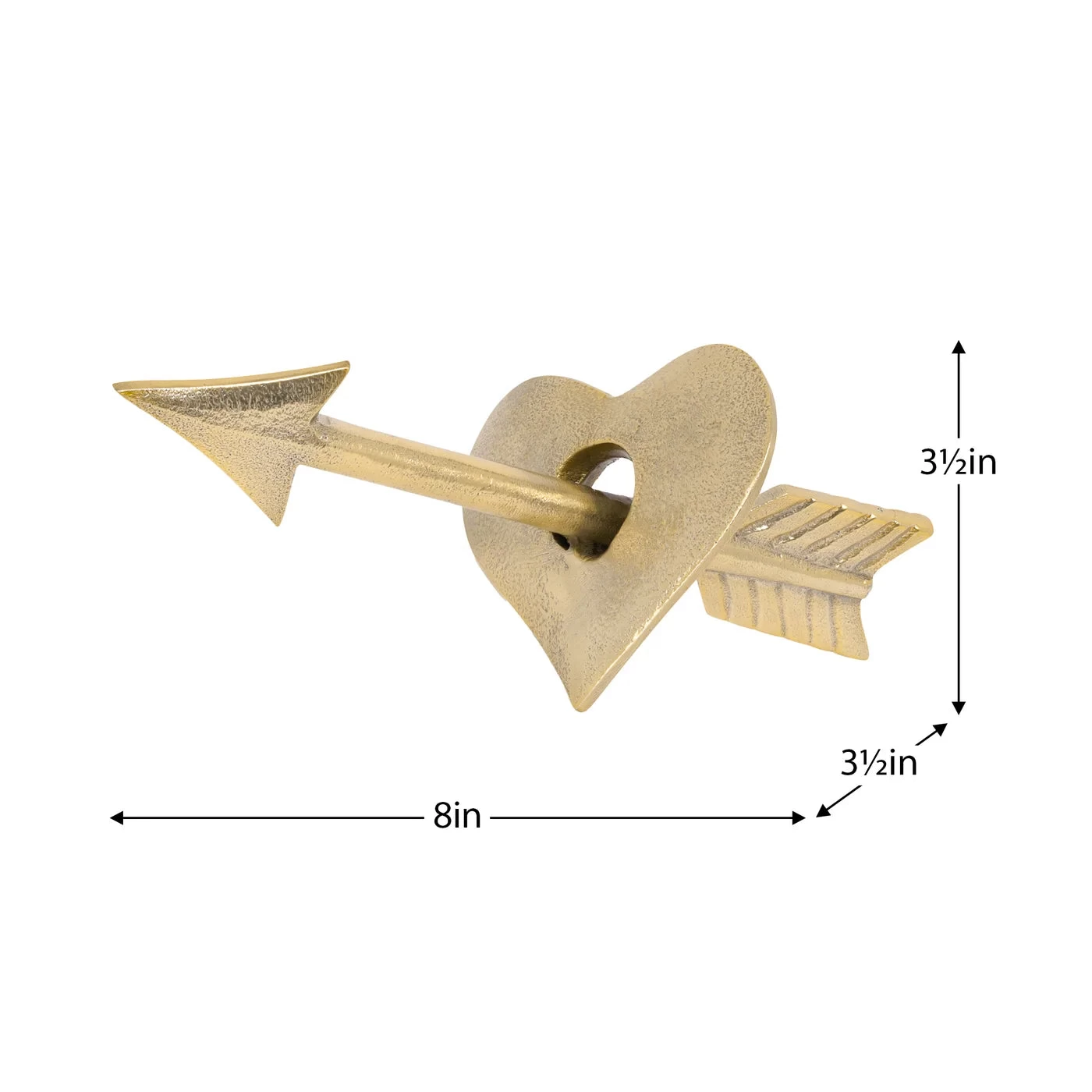 Cupid's Arrow 8" Length Aluminum Gold Heart Decor Sculpture 5 Cupid's Arrow 8" Length Aluminum Gold Heart Decor Sculpture - Image 3