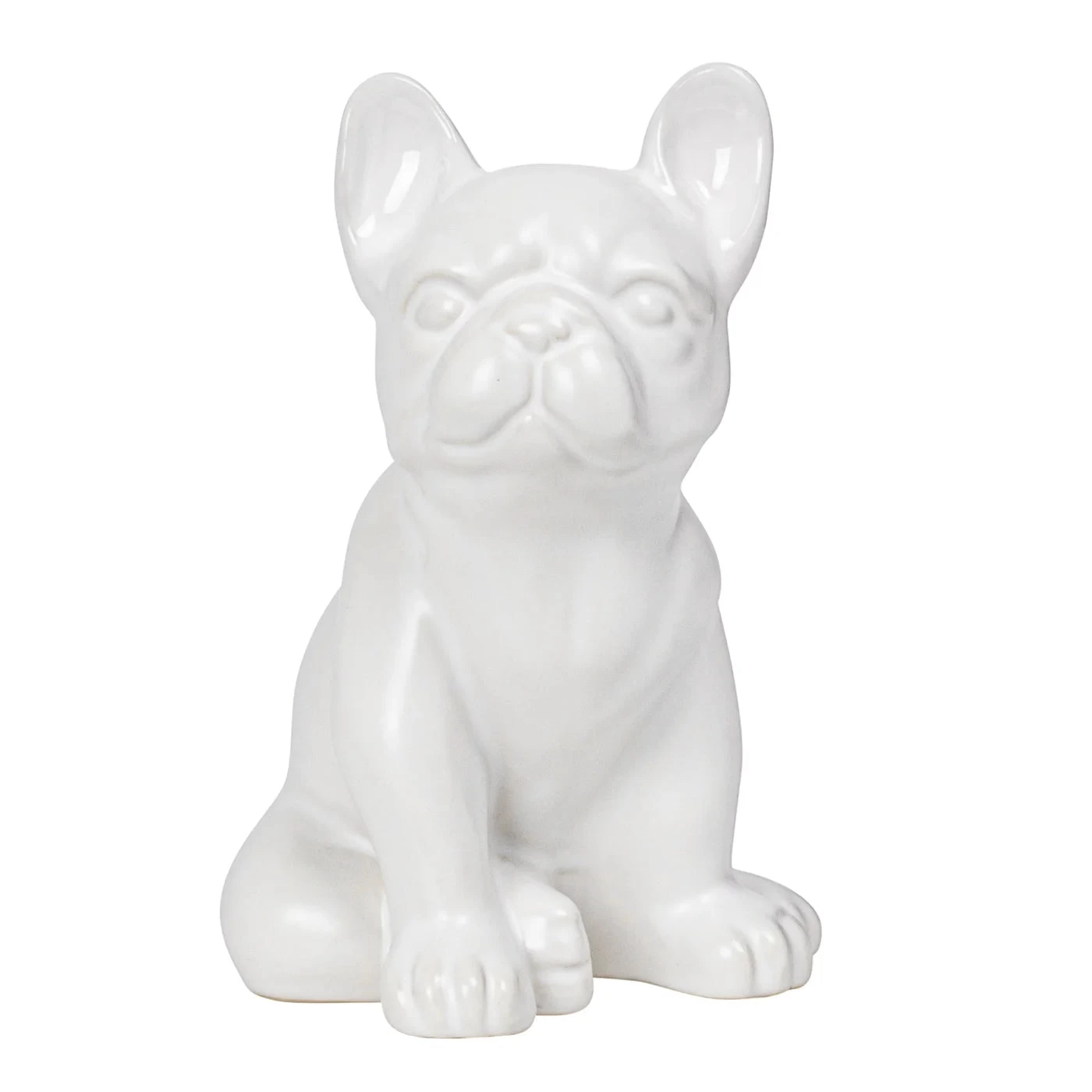 Bulldog Sitting 6h" Ceramic Decor Sculpture- White 8 Bulldog Sitting 6h" Ceramic Decor Sculpture- White - Image 6