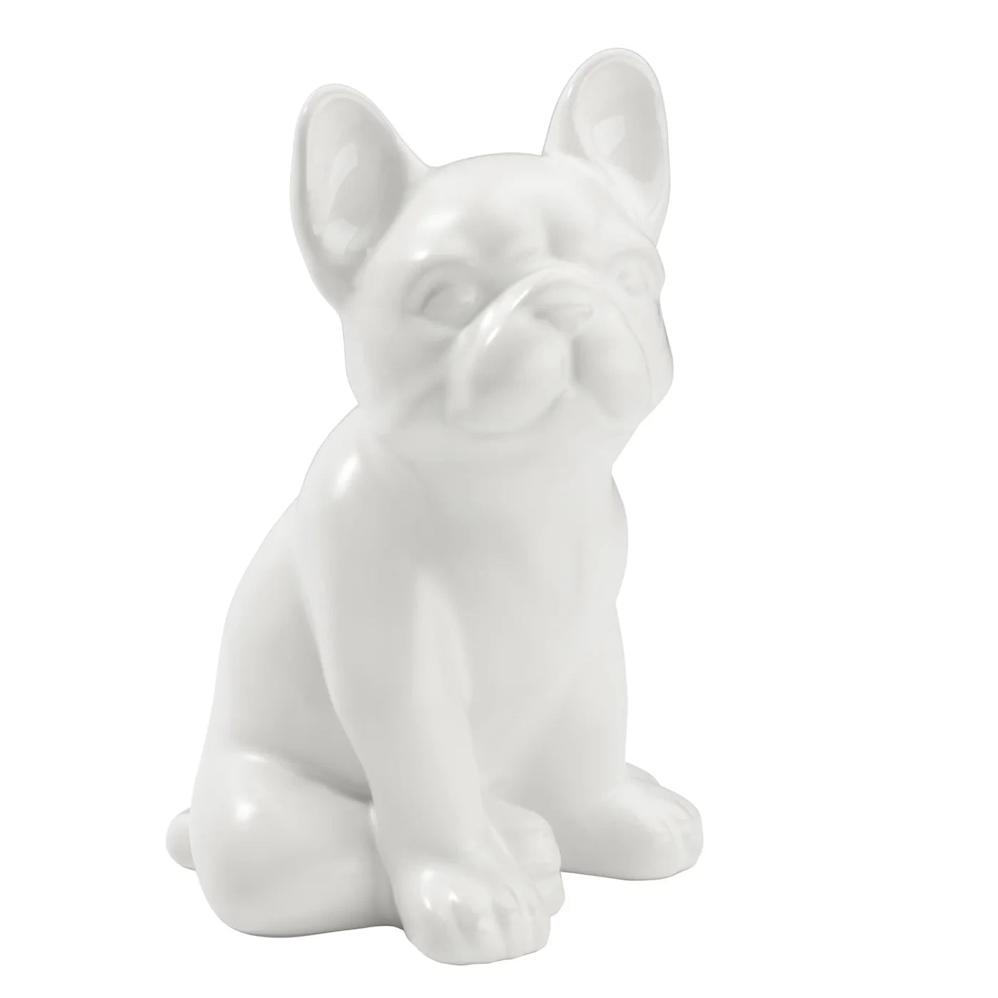Bulldog Sitting 6h" Ceramic Decor Sculpture- White 4 Bulldog Sitting 6h" Ceramic Decor Sculpture- White - Image 2