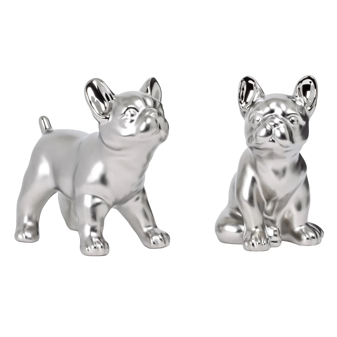 Bulldog Standing 6h" Ceramic Decor Sculpture- Silver 9 Bulldog Standing 6h" Ceramic Decor Sculpture- Silver - Image 7