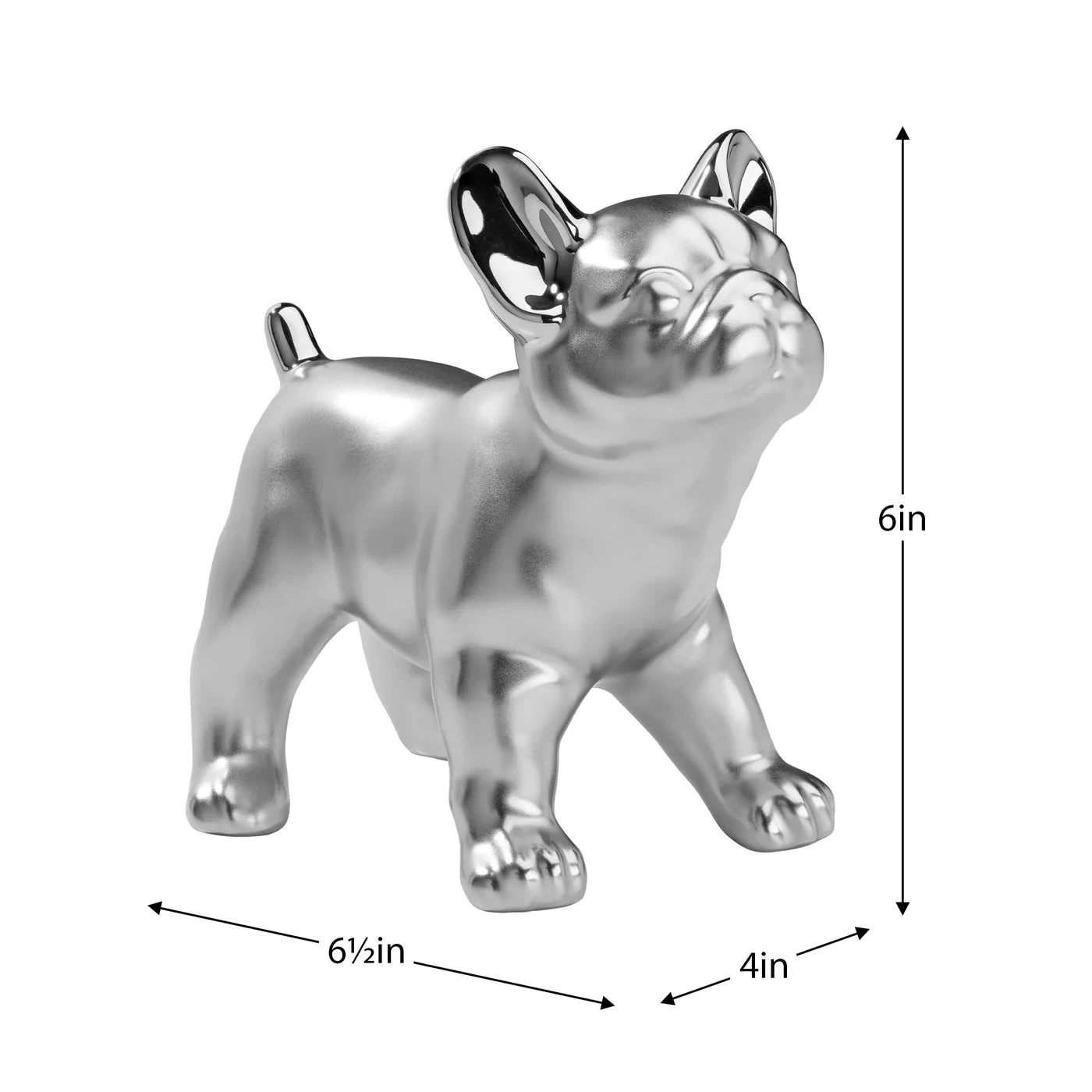 Bulldog Standing 6h" Ceramic Decor Sculpture- Silver 8 Bulldog Standing 6h" Ceramic Decor Sculpture- Silver - Image 6