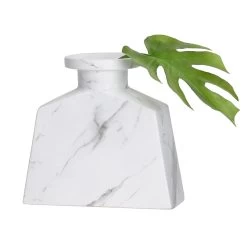 Aris Marble Ceramic 9.25h" Wide Tapered Urn Vase -Chic Furniture Shop 26584 z 3 lg