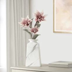 Aris Marble Ceramic 13h" Tapered Urn Vase