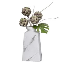 Aris Marble Ceramic 16h" Tapered Urn Vase -Chic Furniture Shop 26586 z 2 lg