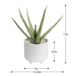Riviera Ceramic Potted Faux 11h" Aloe Succulent Plant -Chic Furniture Shop 26596 z 4 lg