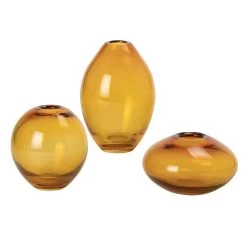 Mini Lustre Assorted 3 Piece Amber Glass Vase Set 14 Mini Lustre Assorted 3 Piece Amber Glass Vase Set -Chic Furniture Shop 26609 z 1 lg