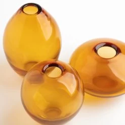 Mini Lustre Assorted 3 Piece Amber Glass Vase Set 13 Mini Lustre Assorted 3 Piece Amber Glass Vase Set -Chic Furniture Shop 26609 z 3 lg