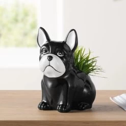 Barkley Bulldog 7h" Ceramic Drop Pot Planter