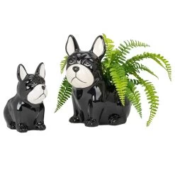 Barkley Bulldog 9.5h" Ceramic Drop Pot Planter -Chic Furniture Shop 26618 z 4 lg