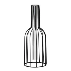 Wire Bottle Shape 10.5h" Pendant Hanging Tube Vase - Black -Chic Furniture Shop 26621 z 1 lg