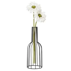 Wire Bottle Shape 10.5h" Pendant Hanging Tube Vase - Black -Chic Furniture Shop 26621 z 2 lg