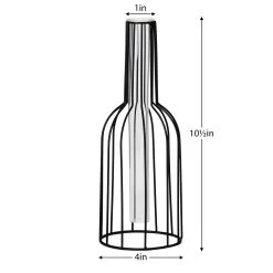 Wire Bottle Shape 10.5h" Pendant Hanging Tube Vase - Black -Chic Furniture Shop 26621 z 5 lg