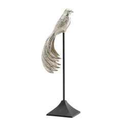 Perched Bird Of Paradise 23.5h" Aluminum Decor Sculpture On Stand -Chic Furniture Shop 26662 z 1 lg