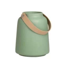 Lido Matte Green Ceramic 6h" Tapered Vase With Faux Leather Handle 16 Lido Matte Green Ceramic 6h" Tapered Vase With Faux Leather Handle -Chic Furniture Shop 26757 z 1 lg