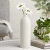 Komi 11h" Ceramic Bottle Vase - White