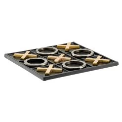 Tic Tac Toe 9x9" Aluminum Decor Game - Black -Chic Furniture Shop 26824 z 1 lg