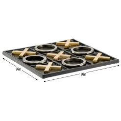 Tic Tac Toe 9x9" Aluminum Decor Game - Black -Chic Furniture Shop 26824 z 3 lg