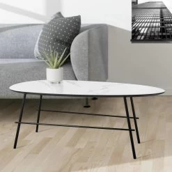 Tangent Faux Marble Coffee Table -Chic Furniture Shop 26847 z lg