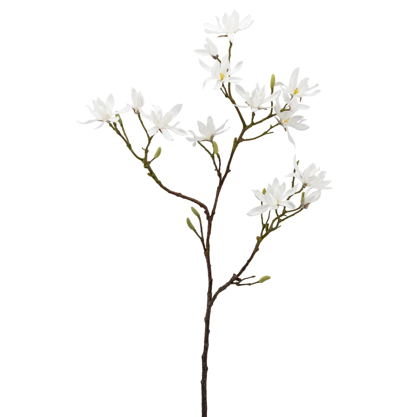 Japanese Magnolia 46L" Faux Multi Bloom Spray Stem - White 3 Japanese Magnolia 46L" Faux Multi Bloom Spray Stem - White