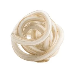 Orbit Glass Knot 3" Diameter Decor Ball - Gold Metallic White -Chic Furniture Shop 26880 z 1 lg