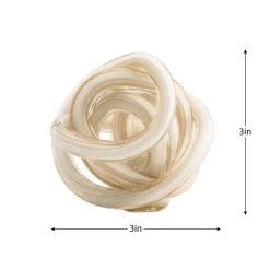 Orbit Glass Knot 3" Diameter Decor Ball - Gold Metallic White -Chic Furniture Shop 26880 z 3 lg